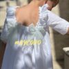 A Vestido mangas Perforado Copo